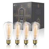 Vintage Edison Light Bulb 60w (4 Pack) - Dimmable Exposed Filament - Incandes... on sale Vintage Edison Light Bulb 60w (4 Pack) - Dimmable Exposed Filament - Incandes... on sale