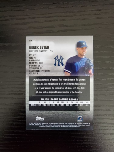 Derek Jeter - 2023 Topps Stadium Club Base Card #25 - Picture 2 of 2