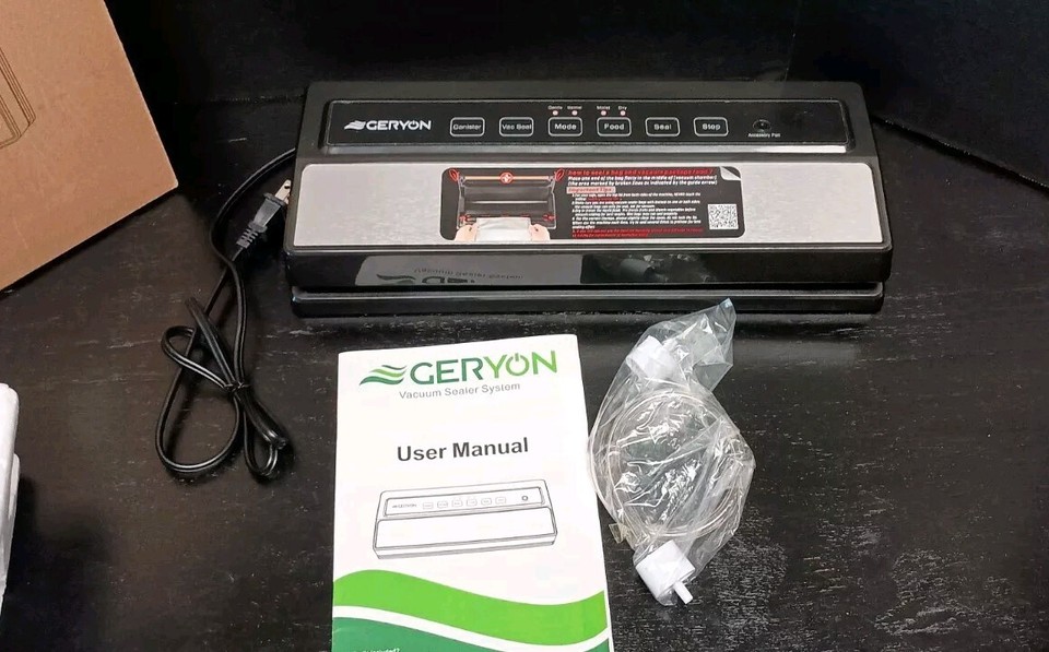 GERYON Vacuum Sealer Machine Food Preserver W/ Manual Box + Container