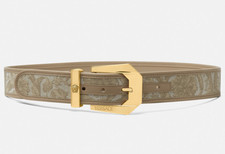 NWT Versace Medusa Heritage Logo Barocco Jacquard Buckle Leather Belt 75 30 525