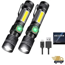 Flashlight USB Rechargeable, Magnetic LED Flashlight, Super Bright LED Tactic...