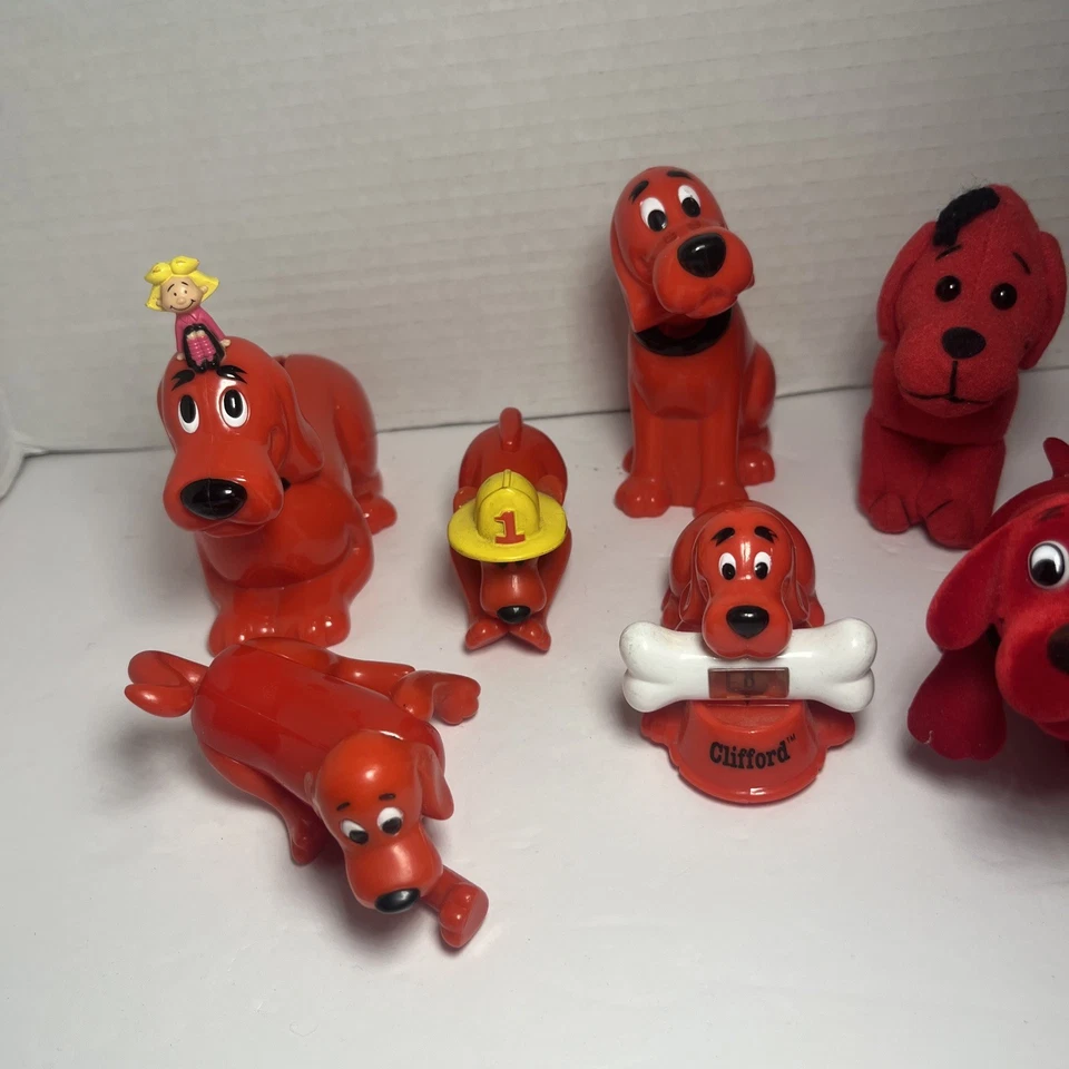 Figuras de peluche Clifford el Gran Perro Rojo LOTE DE 9 Scholastic PBS Kids BOBBLEHEAD  Foto 3 de 3