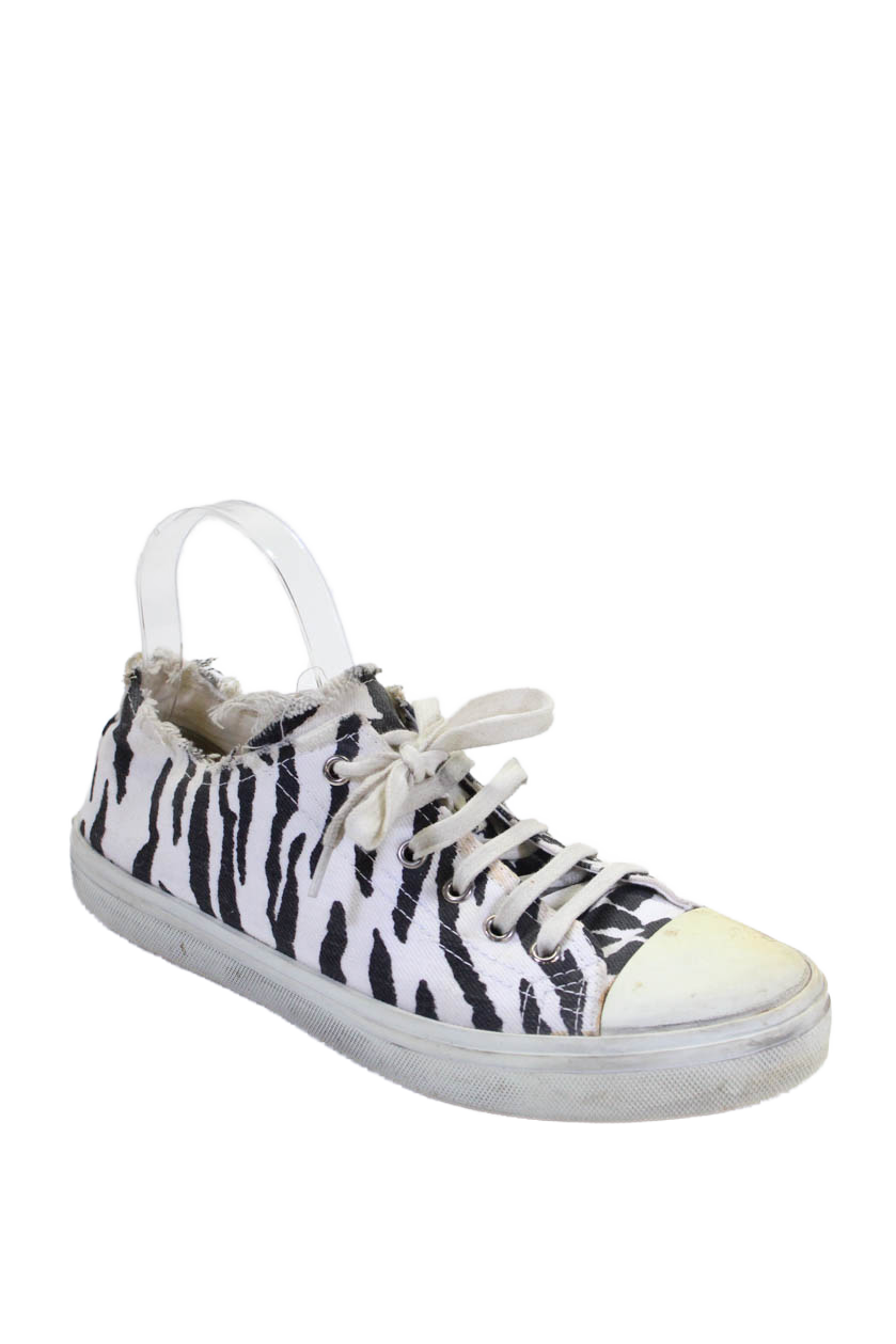 Sneakers basse Saint Laurent donna stringate stampa animalier bianche taglia EUR 40