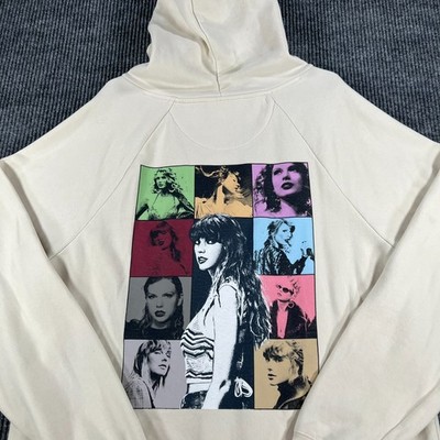 Taylor Swift Eras Tour Hoodie Sweatshirt Mens Medium Cream Long Sleeve Music