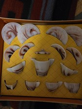 Vintage RARE ONYX LITTLE AMERICAN MAID TEA SET AKRO AGATE Complete