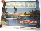 SCARCE VINTAGE 1974-75 HAMM'S BEER JOHN T. KARAKAS EVELETH, MINN. CALENDAR SIGN