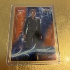 2025 Topps Chrome Marvel Studios Agent Maria Hill ORANGE WAVE REFRACTOR #30 6/25