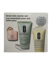 CLINIQUE Great Skin Starter Mini Set 3 Piece 7 Day Scrub Lotion All About Eyes