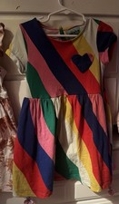 NWT Mini Boden Bright Stripes Heart Pocket Dress sz 2-3 3-4 4-5 5-6 6-7 7-8