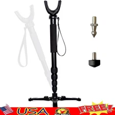 Lightweight Shooting Stick Adjustable Monopod W/ 360° Swivel Yoke Tripod Base US