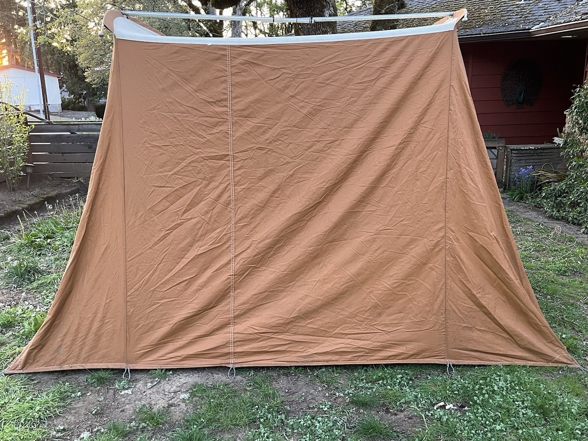 Coleman Olympic Canvas Tent 10×8 No Poles Or Stakes! Body Only- Vtg Coleman Springbar Classic