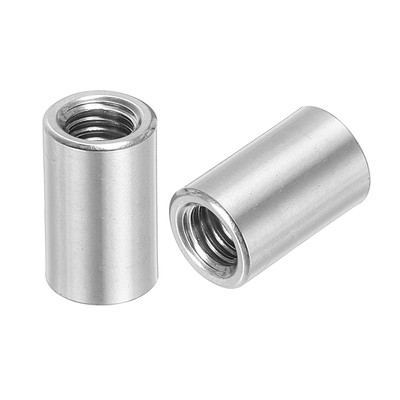 6x Runde Verbindungsmuttern Kupplungsmutter 20mm/0,8'' L Hülse Stange, M8x20x12mm