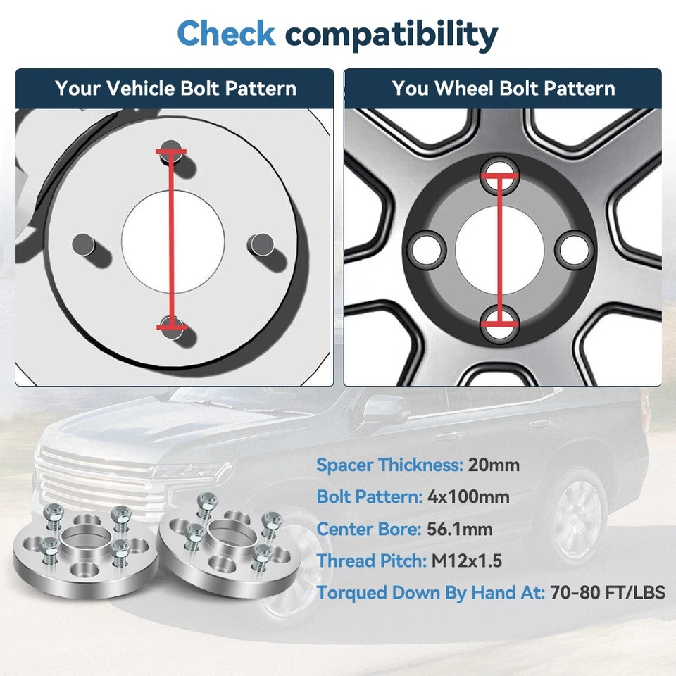 Espaciadores de rueda centrados en el buje 4P 20 mm 4x100 12x1,5 para Honda Civic Mini Cooper 4 tacos Foto 2 de 4