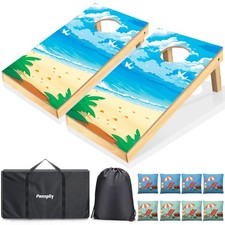 Cornhole Board Set, 2ft x 1ft Regulation Size Solid Wood Cornhole Set with 8 ...
