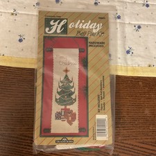 Traditions Cross Stitch Kit. T8803. Christmas Tree Bell Pull. With Frame