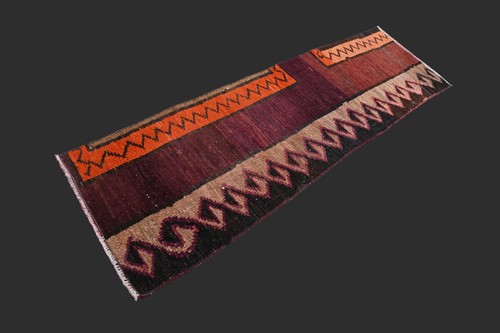 Vintage 2x5 Turkish Oushak Runner Rug Handmade Anatolian Boho Kilim RED - Picture 2 of 9
