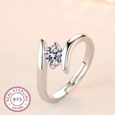 925 Sterling Silver Ring Simple Generous Zircon luxury High Quality For Women Ri