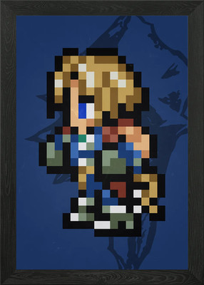 FF IX Zidane Pixel Sprite gerahmtes Wandbild Poster Leinwanddruck Bild