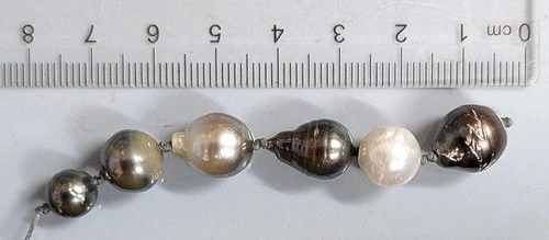 SIX Drilled Salt Water AUSTRALIA & TAHITI Tahitian PEARLS Pearl Lot (#F8091)