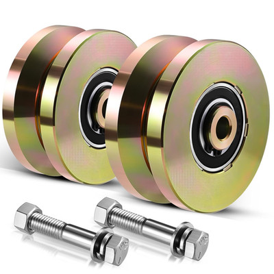 4'' Heavy Duty Sliding Gate Rollers V Groove Wheels 2 Sets 3000 Lbs Capacity