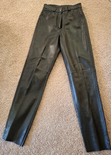 Womens Black Leather Pants Echtes Leder Size 8 Excellent Condition Vintage