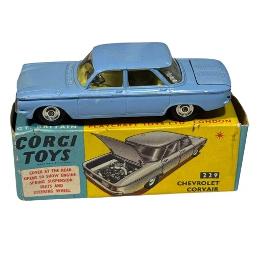 Vintage Corgi Toys Chevrolet Corvair 229 Die-Cast Model Car Boxed Made in Englan