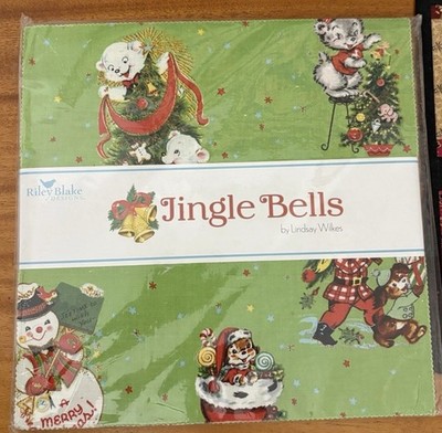 RILEY BLAKE Layer Cake - 42 10  Squares JINGLE BELLS By Lindsay Wilkes