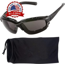 Pares De Gafas Anteojos Lentes Para Motocicleta Moto Sol Dia Y Noche Negro NUEVO