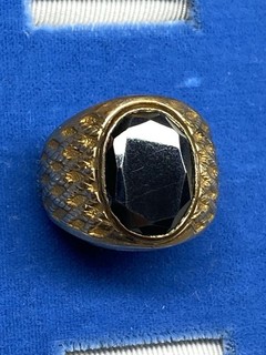 Hematite (?) Men’s Ring 10k Goldfilled Size 8 3/4 Vintage