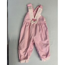 Vintage 80s/90s Pink And White OshKosh B'gosh Bubble Romper Overalls 18 Months