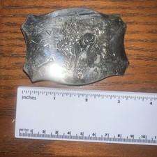 Vintage Rodeo Cowboy Belt Buckle Bronco Horse Chambers Made In USA