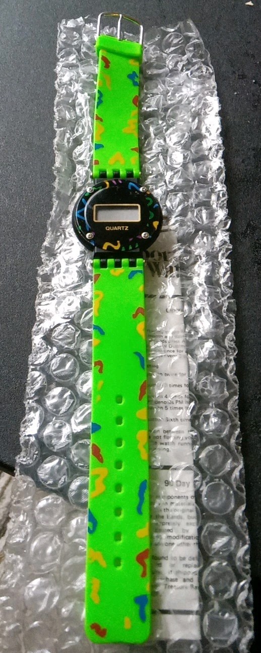 Vintage 1990s Kids Digital Watch Retro Green Rare Kellogg's Mail-Order