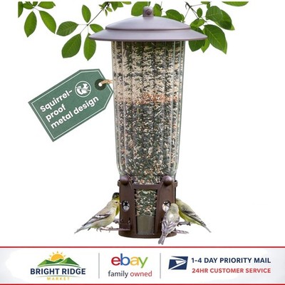 4lb Capacity Squirrel-Be-Gone Bird Feeder with Metal Construction for Outdoors
