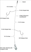 10 Pack Of Hi Lo Rigs No Hooks 30lb Line Bottom Fishing Porgy Fluke Sea Bass Etc