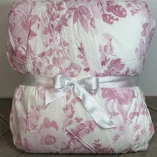 POTTERY BARN TEEN LOVESHACKFANCY GARDEN DAMASK SMOCKED QUILT, TWIN/XL ~ PINK