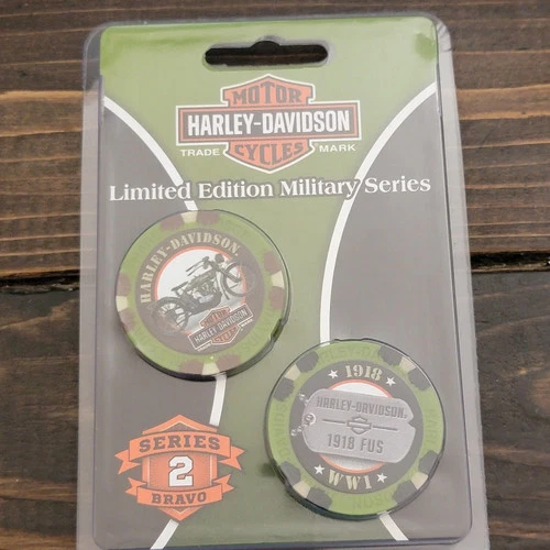 Harley-Davidson Ltd Edition Military Series 2 Bravo Poker Chip Set 1918 FUS WW1