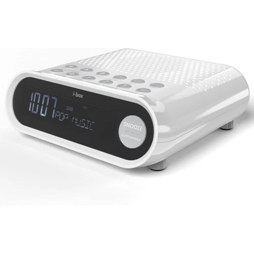 i-box Sunrise Bedside Alarm Clock with DAB Radio | White