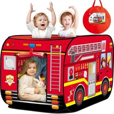 Pop up Play Tent for Kids Aged 1-3 Years Old Boys and Girls : Fire Truck Red