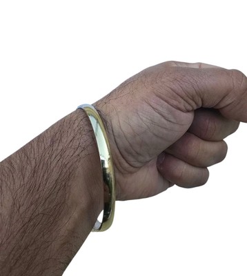 Messing Kara glatt Design Sikh Armreif Singh Khalsa Armband Gold Optik Kada L24G