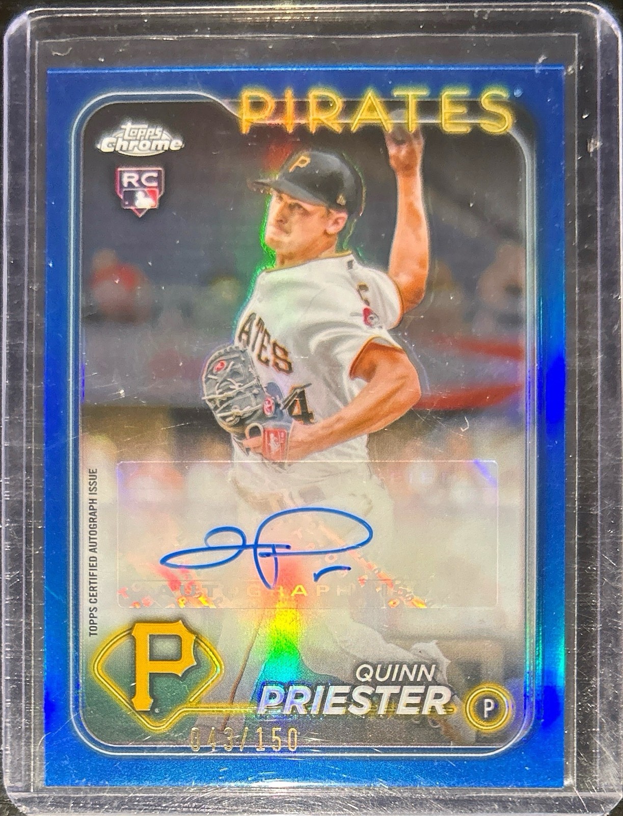 2024 Topps Chrome Update Quinn Priester Rookie Auto Blue Refractor /150 RC