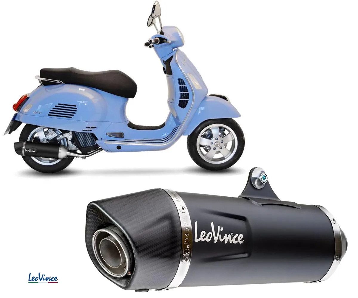 Full Exhaust System Leovince Approved Inox NERO PIAGGIO VESPA GTS 125 2017 2020