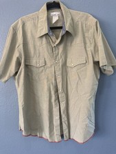 Wrangler Wrancher Pearl Snap Short Sleeve Western XL Men s Olive Green Shirt