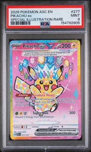 Pokémon Pikachu Ex Ascended Heroes 277/217 Full Art Secret Rare PSA 9 English