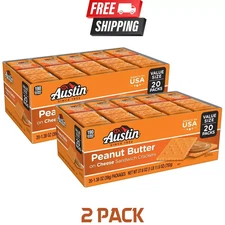 Austin Peanut Butter on Cheese Sandwich Crackers , Snack Crackers 20 Count 2 PK