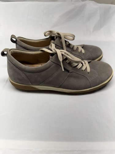 Ecco Women’s Gray Vegetable Tanned Sneakers Lace Up Shoes Size 39 or 8/8.5 US - Picture 3 of 8