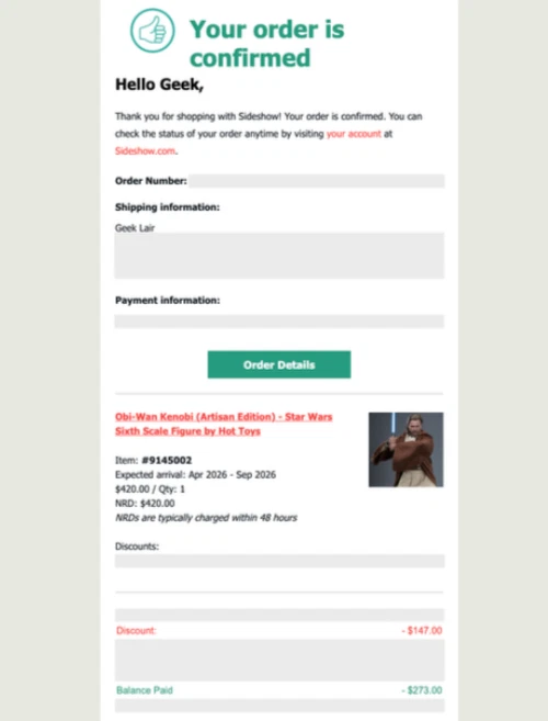 Figura de Star Wars artesanal Hot Toys Obi Wan Kenobi sexta escala MMS809AE PEDIDO ANTICIPADO Foto 2 de 2