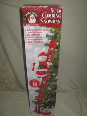 NEW Mr. Christmas Super Climbing Snowman 43'' Ladder Plays 15 Songs LED