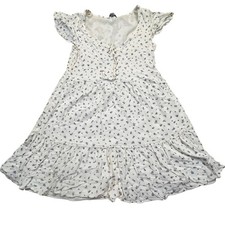 American Eagle White Floral Dress XS Flutter Sleeve Cottagecore Summer Mini