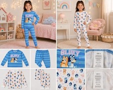 Bluey Girls 4-Piece Cotton Long Sleeve Pajama Set Bluey Bingo Size 8