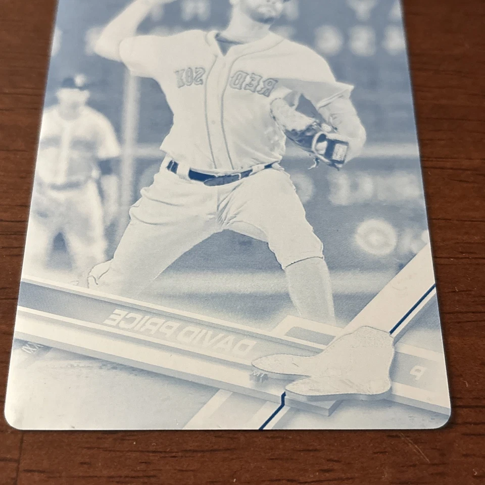 Placa de impresión cian 2017 Topps cromada David Price Boston Red Sox 1/1 Foto 3 de 4